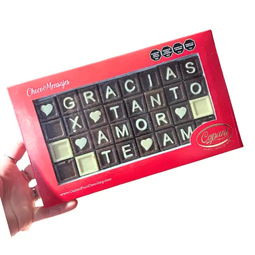 Chocomensaje gracias por tanto amor